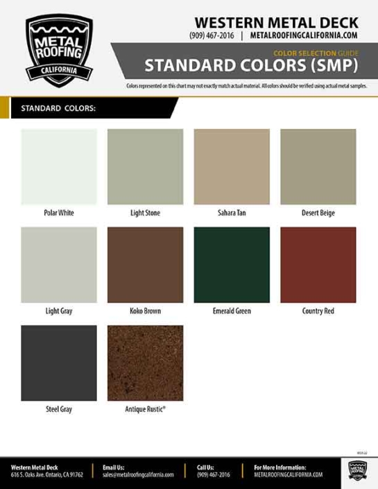 Download Metal Roofing Color Charts For Roof & Wall Panels